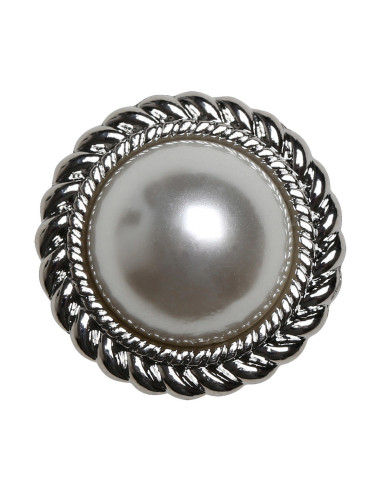 Set de 4 boutons Perle 21 mm - Argent