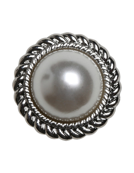 Set de 4 boutons Perle 21 mm - Argent