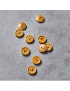 Bouton corozo bord arrondi - Ambre
