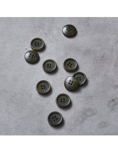 Bouton corozo bord arrondi - Kaki