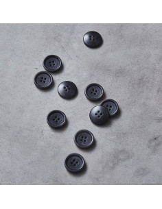 Bouton corozo bord arrondi - Gris foncé
