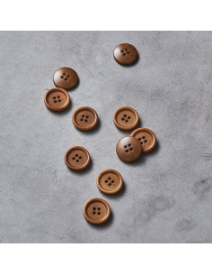 Bouton corozo bord arrondi - Moutarde