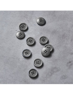 Bouton corozo bord arrondi - Gris