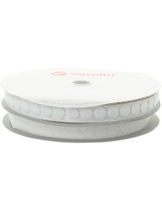 Pastilles VELCRO® Brand blanches - Rouleau de 25 m - Ø 19 mm