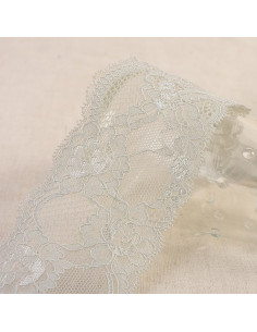 Dentelle élastique roses - Gris moyen