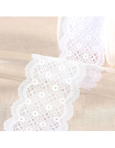Dentelle élastique entre deux - Blanc