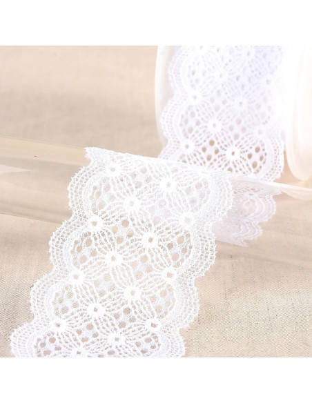 Dentelle élastique entre deux - Blanc