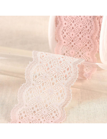 Dentelle élastique entre deux - Saumon