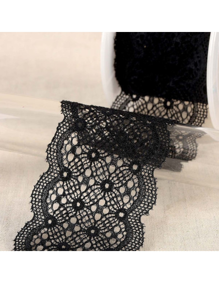Dentelle élastique entre deux - Noir
