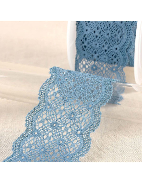 Dentelle élastique entre deux - Bleu lavande
