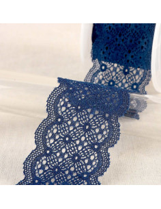 Dentelle élastique entre deux - Bleu marine