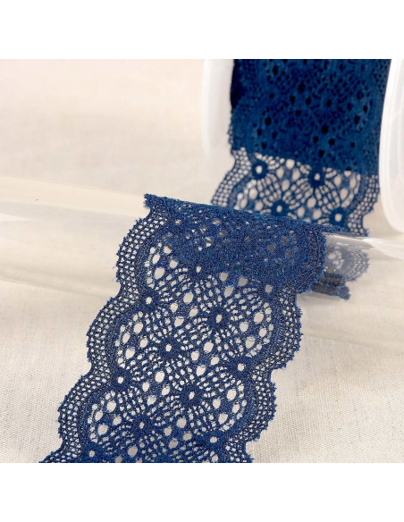 Dentelle élastique entre deux - Bleu marine