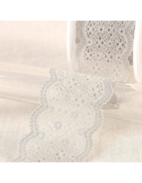 Dentelle élastique entre deux - Gris moyen