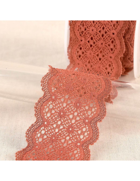 Dentelle élastique entre deux - Rouille