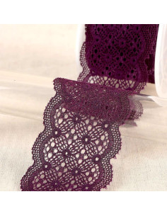 Dentelle élastique entre deux - Violet