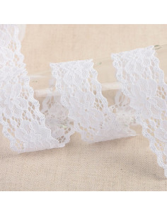 Dentelle élastique Hellébore - Blanc