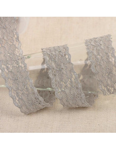 Dentelle élastique Hellébore - Gris moyen