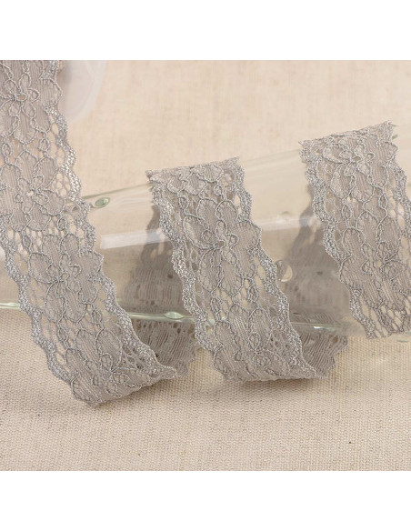 Dentelle élastique Hellébore - Gris moyen