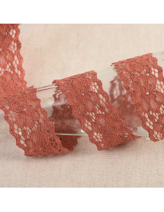 Dentelle élastique Hellébore - Rouille