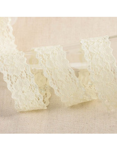 Dentelle élastique Hellébore - Écru