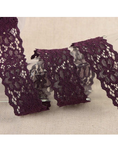 Dentelle élastique Hellébore - Violet