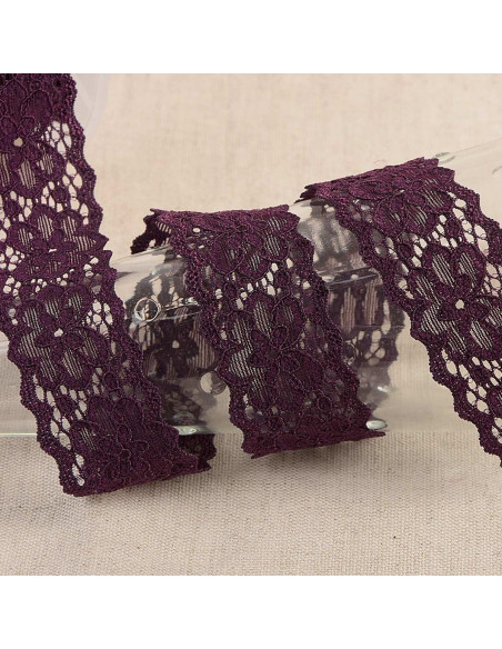 Dentelle élastique Hellébore - Violet