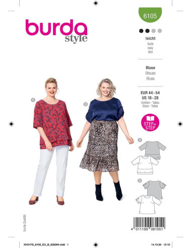 Patron de blouse - Burda 6105
