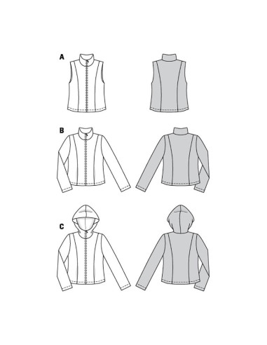Patron de gilet et veste - Burda 6114