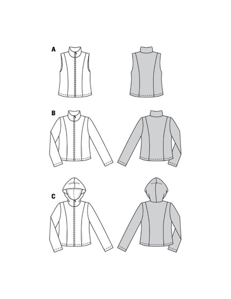 Patron de gilet et veste - Burda 6114