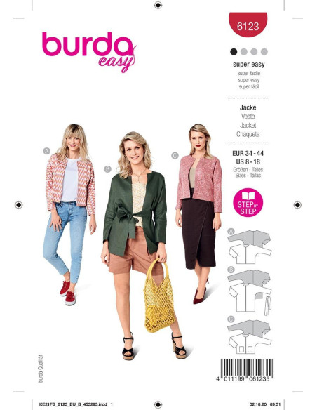 Patron de veste - Burda 6123