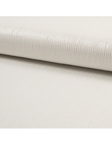 Tissu double gaze de coton lurex - Écru