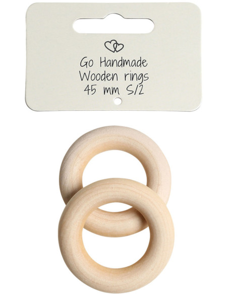 Anneaux en bois pour hochets et mobiles 45 mm