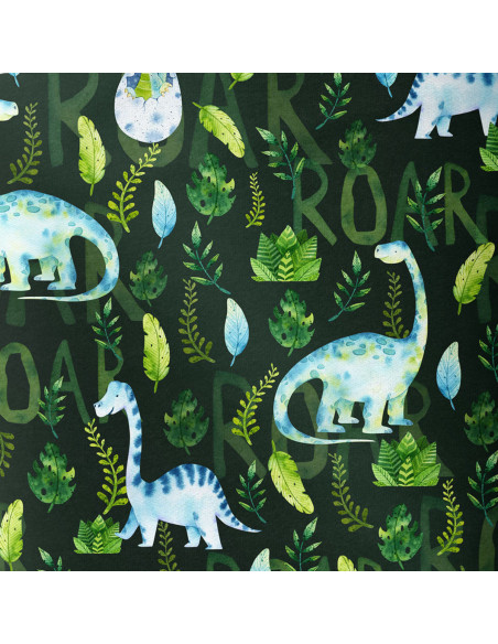 Tissu coton deluxe BIO - Dinosaures roar