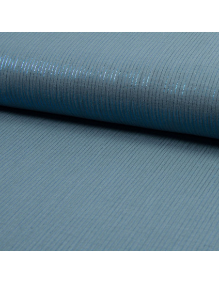 Tissu double gaze de coton lurex - Bleu jeans