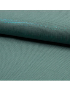 Tissu double gaze de coton lurex - Vert de gris