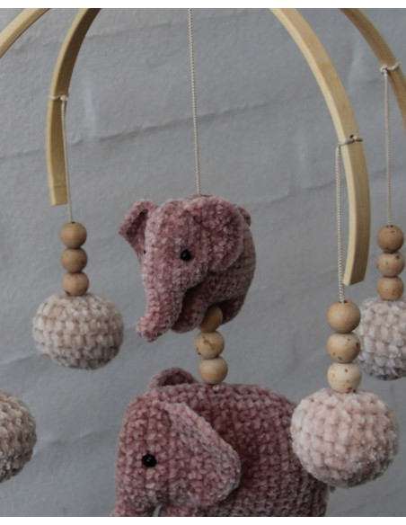 Mobile en bambou pour bébé - 2 demi-cercles