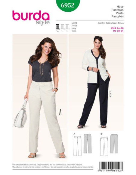 Patron de pantalon - Burda 6952