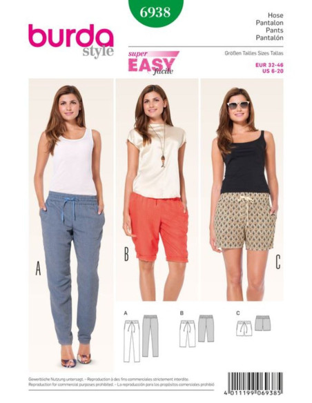 Patron de pantalon - Burda 6938