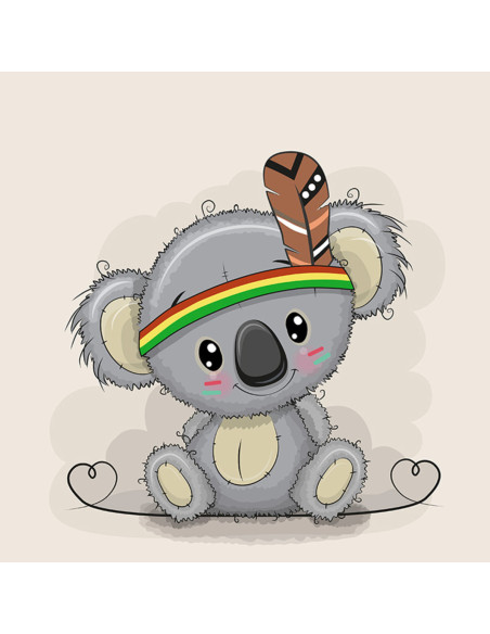 Panneau tissu sweat léger 40 cm x 50 cm - Koala indien