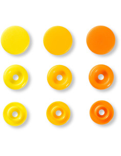 Set de 30 boutons pression Color Snaps 12,4 mm - Jaune, jaune orangé et orange 2