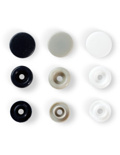 Set de 30 boutons pression Color Snaps 12,4 mm - Marine, gris et blanc 2
