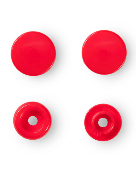 Set de 30 boutons pression Color Snaps 12,4 mm - Rouge vif
