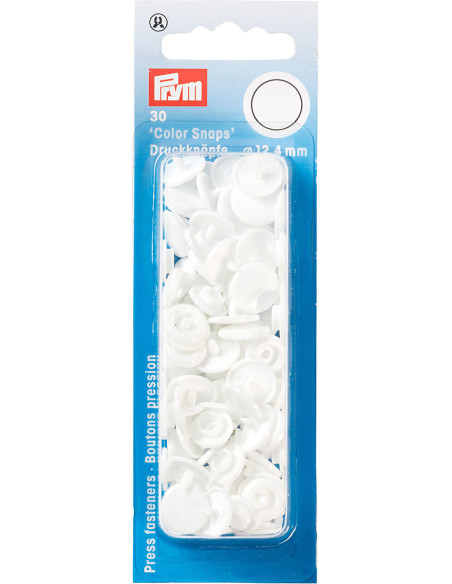 Set de 30 boutons pression Color Snaps 12,4 mm - Blanc