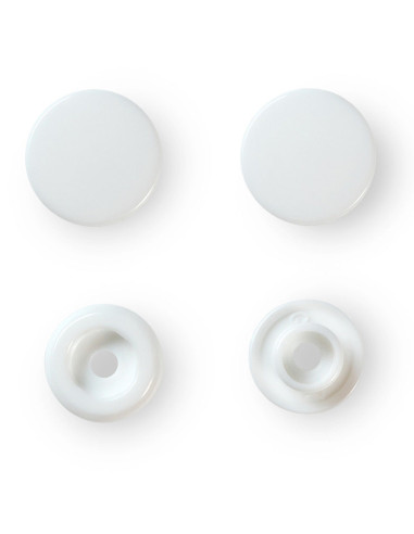 Set de 30 boutons pression Color Snaps 12,4 mm - Blanc