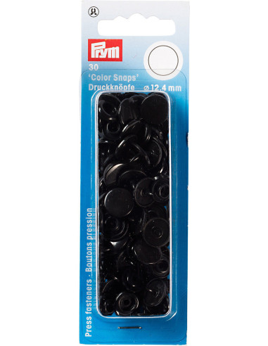Set de 30 boutons pression Color Snaps 12,4 mm - Noir
