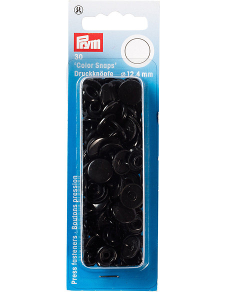 Set de 30 boutons pression Color Snaps 12,4 mm - Noir