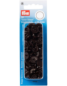 Set de 30 boutons pression Color Snaps 12,4 mm - Brun foncé