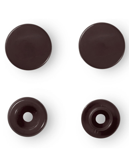 Set de 30 boutons pression Color Snaps 12,4 mm - Brun foncé