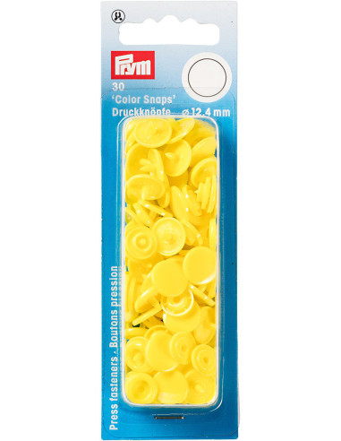 Set de 30 boutons pression Color Snaps 12,4 mm - Jaune clair