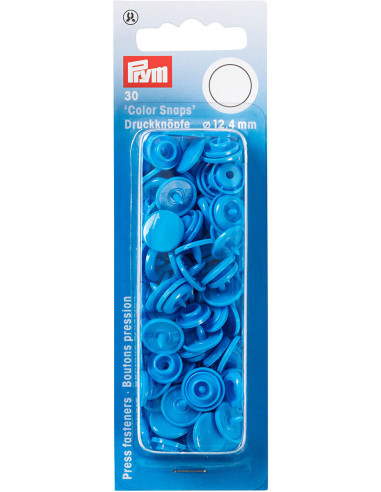 Set de 30 boutons pression Color Snaps 12,4 mm - Bleu